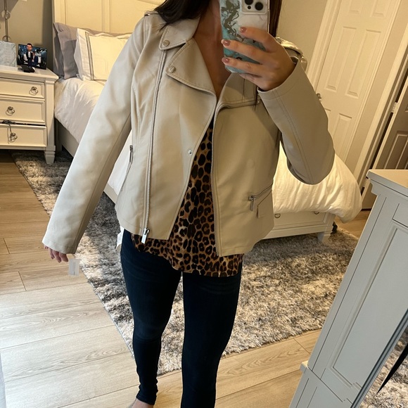 Nwt Neutral Leather Jacket 